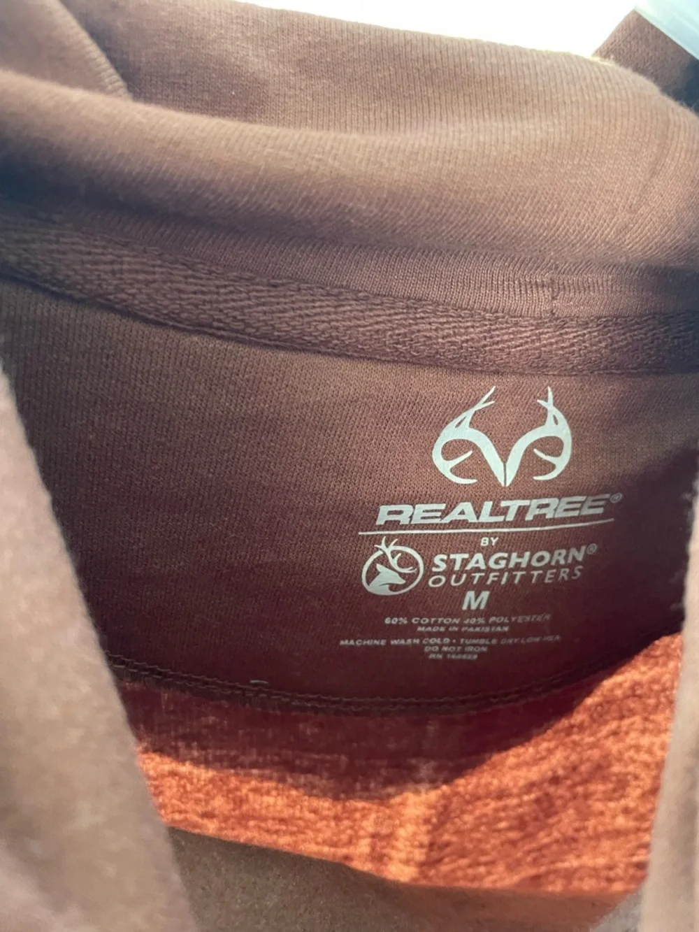 NEW Realtree Fishing Brown Hooded Pullover Sweatshirt - Picture 5 of 5